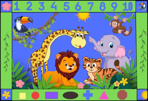 Jungle Selfie classroom educational rug